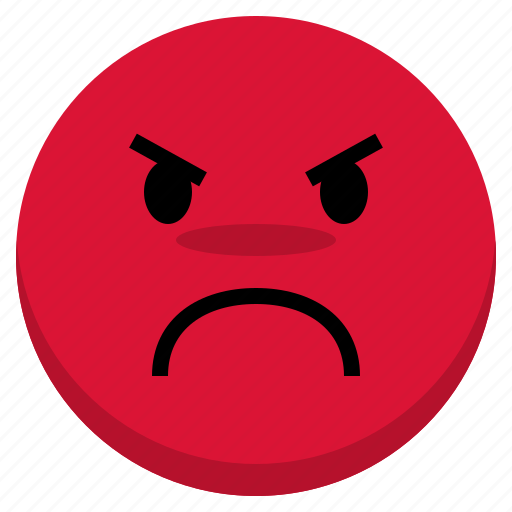 Angry, avatar, emoji, face, red, sad, unhappy icon - Download on Iconfinder