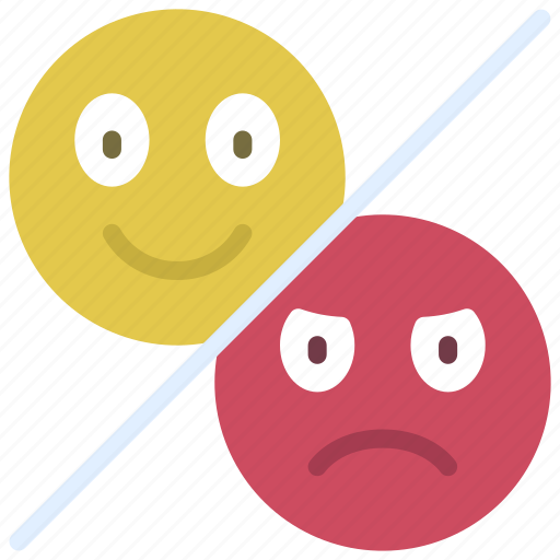 Happy, vs, sad, emotions, emoji icon - Download on Iconfinder