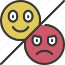 happy, vs, sad, emotions, emoji