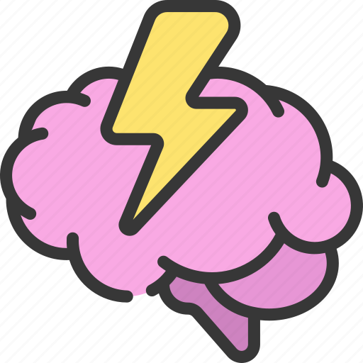 Mental, stress, brain, lightening, bolt icon - Download on Iconfinder