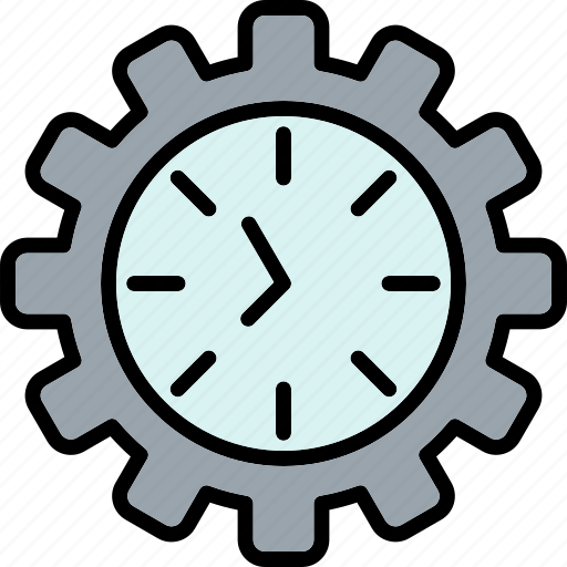 Clock, cogwheel, efficiency, management icon - Download on Iconfinder