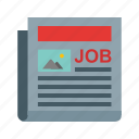 ad, employment, interview, job, newspaper, paper, resume