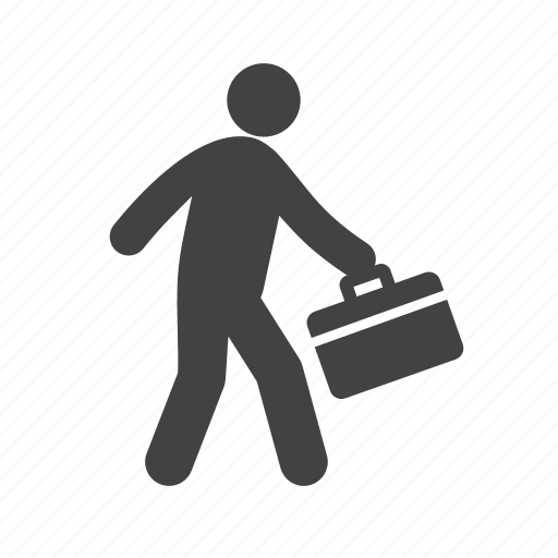 Briefcase, business, corporate, holding, job, walk, walking icon - Download on Iconfinder
