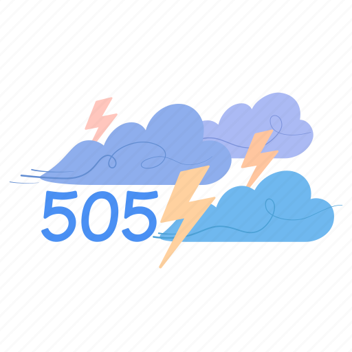 Cloud, thunder, lightning, thunderstorm, error, error page illustration - Download on Iconfinder