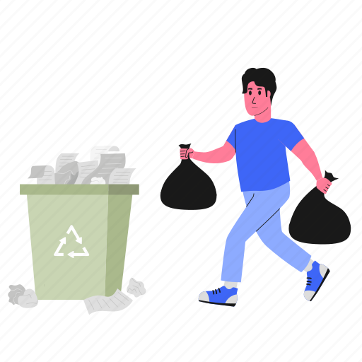 Garbage, document, bin, delete, clean, file, trash illustration - Download on Iconfinder