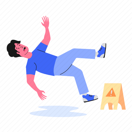 Slip, fall, slippery, something went wrong, oops, empty state, error state illustration - Download on Iconfinder