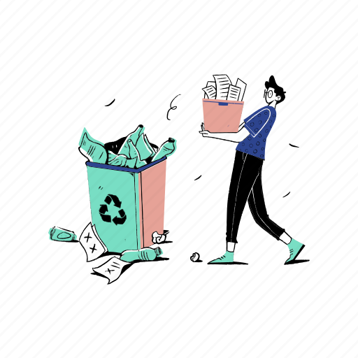 Throw, garbage, trash, recycle, delete, ecology, environment illustration - Download on Iconfinder