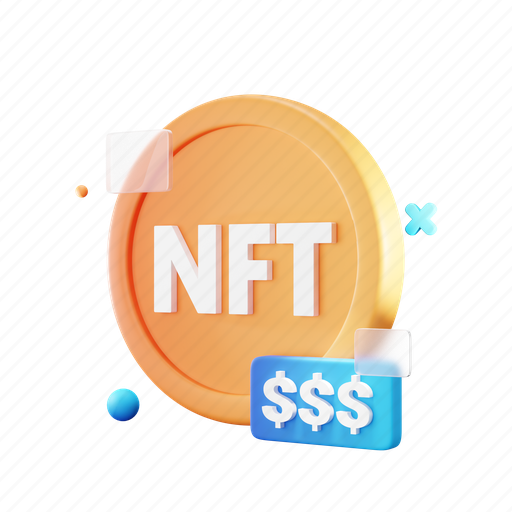 Nft, coin, price 3D illustration - Download on Iconfinder