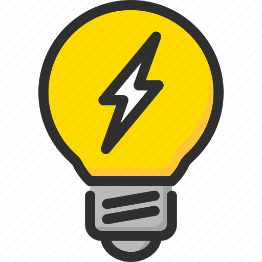 Bulb, electric, electricity, energy, light, power, yellow icon
