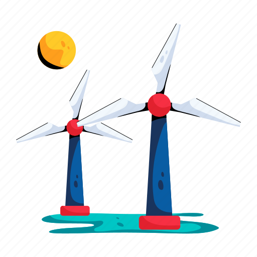 Wind turbines, wind power, wind energy, windmills, wind farm icon - Download on Iconfinder