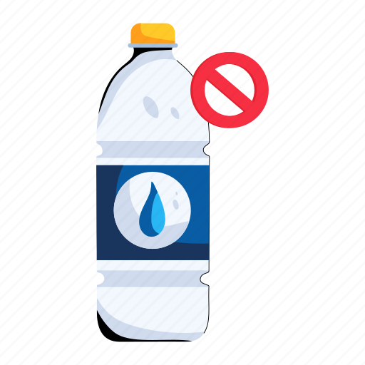 Plastic ban, plastic bottle, no plastic, plastic waste, plastic pollution icon - Download on Iconfinder