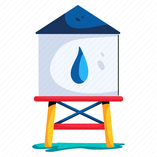 Water reservoir, water tank, water tower, water storage, water cistern icon - Download on Iconfinder
