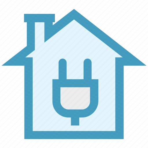 Building, energy, home, house, ic, plug, power station icon - Download on Iconfinder