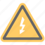danger sign, electrical symbol, high voltage hazard, thunder on triangle, warning sign 