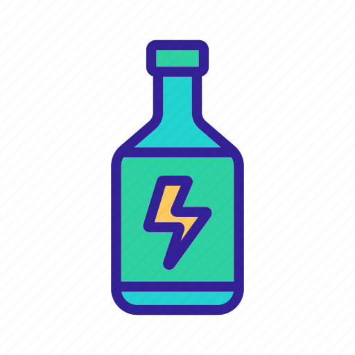 Battery, bottle, contour, drink, energy, linear icon - Download on Iconfinder