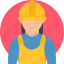 female worker, factory worker, contractor builder, engineer, construction worker 
