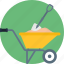 barrow, cart, construction, farm, tool, wheel, wheelbarrow 