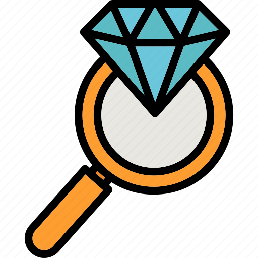 Find diamond, search diamond, magnifying glass, diamond, search icon - Download on Iconfinder