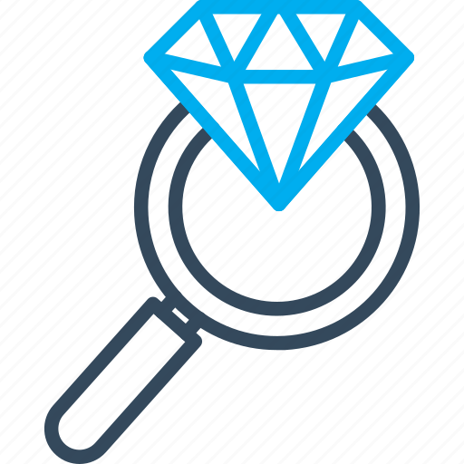 Find diamond, search diamond, magnifying glass, diamond, search icon - Download on Iconfinder
