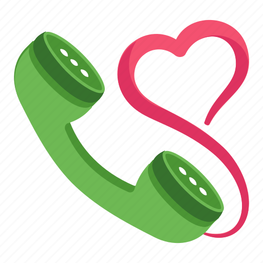 Receiver, call, phone, talk, heart icon - Download on Iconfinder