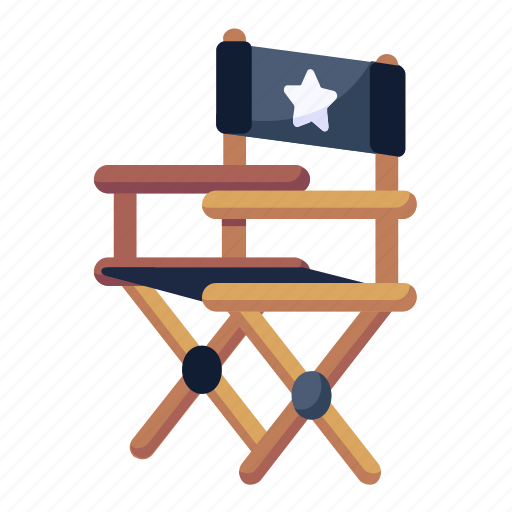 Director chair, director seat, furniture, cinema chair icon - Download on Iconfinder