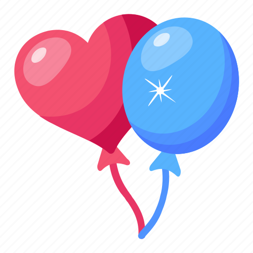 Balloons, party balloons, kids balloons, airship, heart balloon icon - Download on Iconfinder