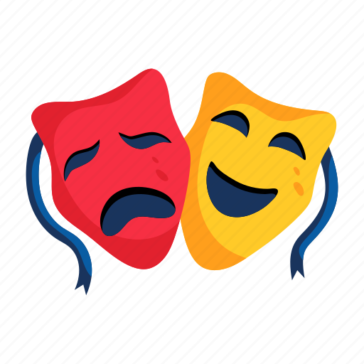 Theater masks, comedy masks, comedy prop, acting masks, drama masks icon - Download on Iconfinder