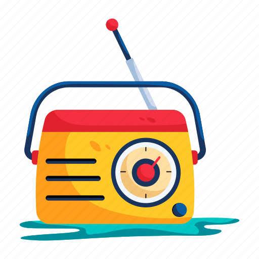 Radio set, broadcasting device, audio broadcasting, portable device, entertainment device icon - Download on Iconfinder