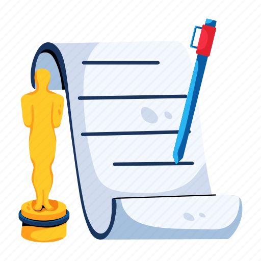 Best script, film award, movie award, screenplay, writing script icon - Download on Iconfinder
