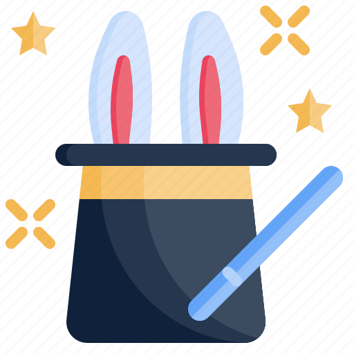 Magic, hat, rabbit, trick, wand, entertainment icon - Download on Iconfinder