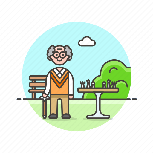 Chess, entertainment, old, game, man, park, play icon - Download on Iconfinder