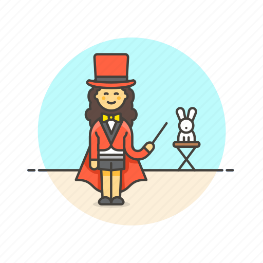 Entertainment, magician, hat, perform, rabbit, trick, woman icon - Download on Iconfinder