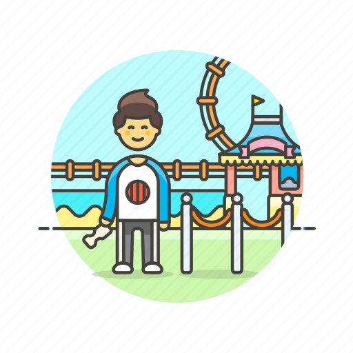 Entertainment, entrance, booth, man, park, pass, play icon - Download on Iconfinder