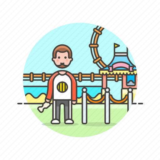 Entertainment, entrance, booth, man, park, pass, play icon - Download on Iconfinder