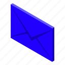 blue, envelope, isometric