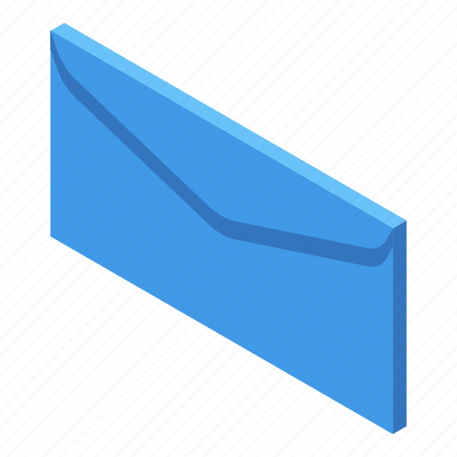 Blue, personal, envelope, isometric icon - Download on Iconfinder