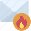 email, fire, mail, flames, flame 