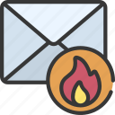 email, fire, mail, flames, flame