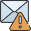 warning, email, mail, error 