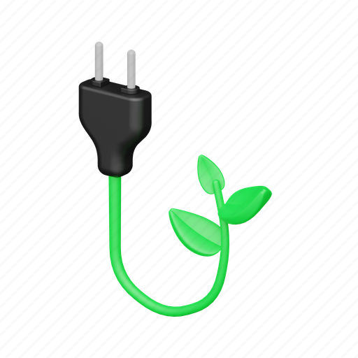 Eco plug, eco light 3D illustration - Download on Iconfinder