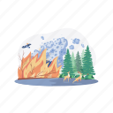 property, warning, earth, dangerous, air, land, wildfire, home, tree 