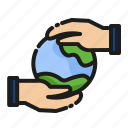 hand, holding, earth, world, planet