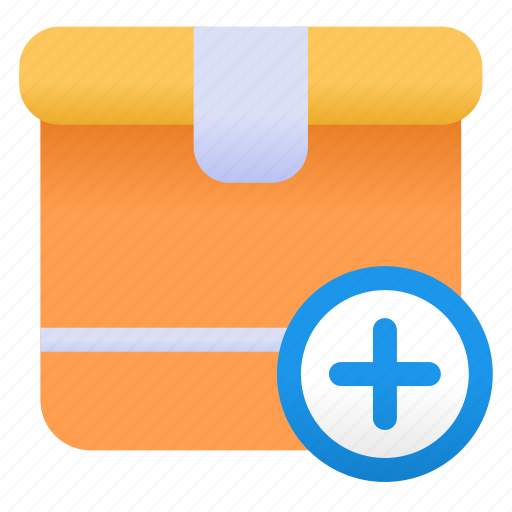 Add, delivery, shipping, plus, box, package, transport icon - Download on Iconfinder