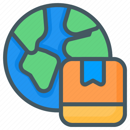World, shipping, delivery, box, package, globe, earth icon - Download on Iconfinder