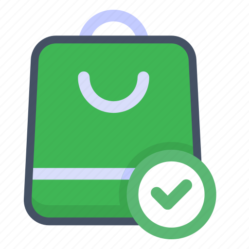 Approved, bag, shopping, shop, cart, ecommerce, online icon - Download on Iconfinder