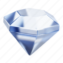diamond, 3d icon, 3d illustration, 3d render, essential interface, precious, luxury 