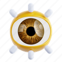 eye, 3d icon, 3d illustration, 3d render, essential interface, view, watch 