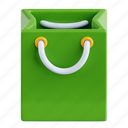 shopping, bag, shopping bag, 3d icon, 3d illustration, 3d render, essential interface, purchase, buy 