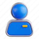 user, 3d icon, 3d illustration, 3d render, essential interface, person, account 