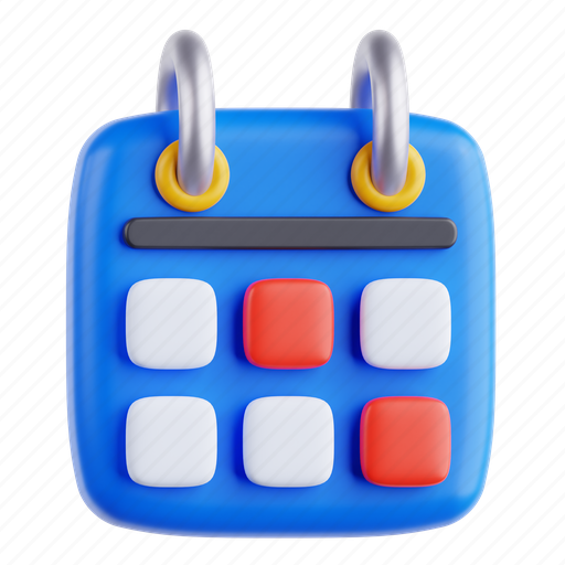 Calendar, 3d icon, 3d illustration, 3d render, essential interface, date, schedule 3D illustration - Download on Iconfinder